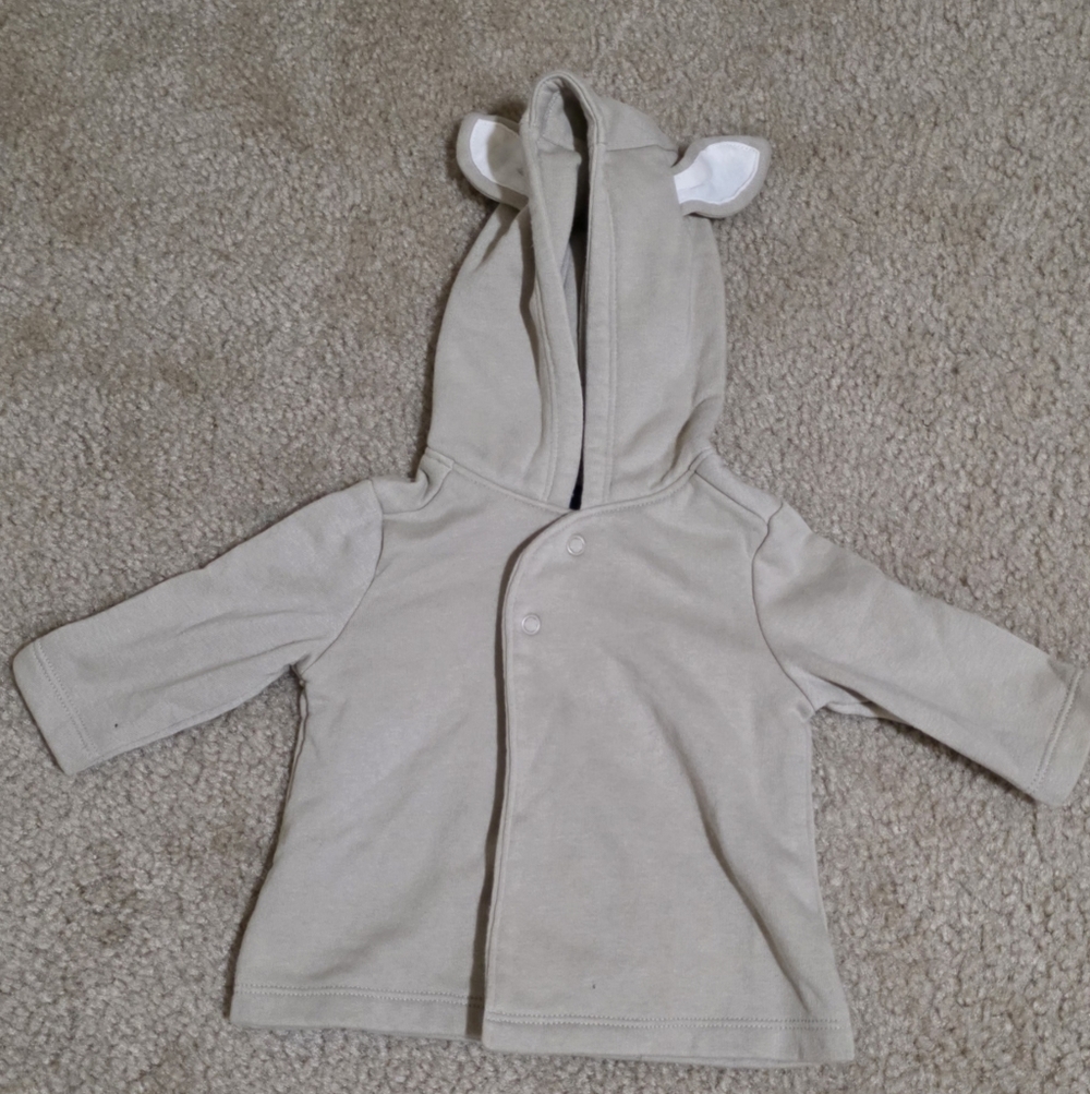 Old Navy Cream Kids Hoodie with Ears 0-3M